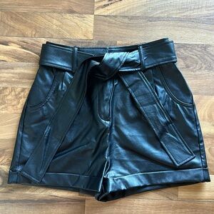 HIGH-WAISTED LEATHER SHORTS